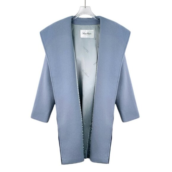 Max Mara Blue camel hair hooded coat